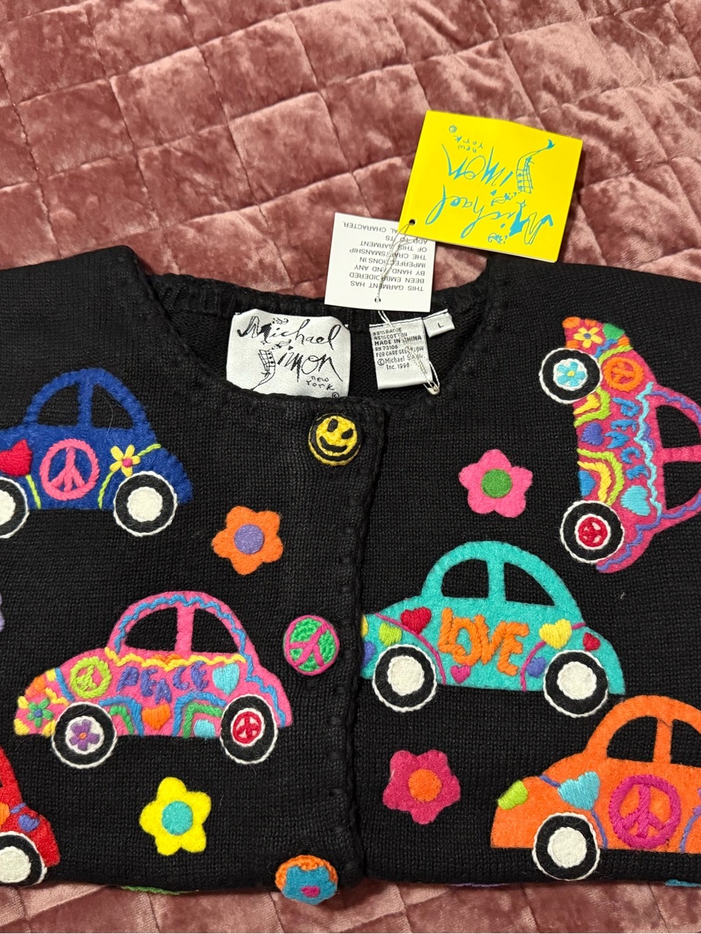 RARE ADORABLE Vintage Michael Simon Volkswagen sweater, Large, NWT